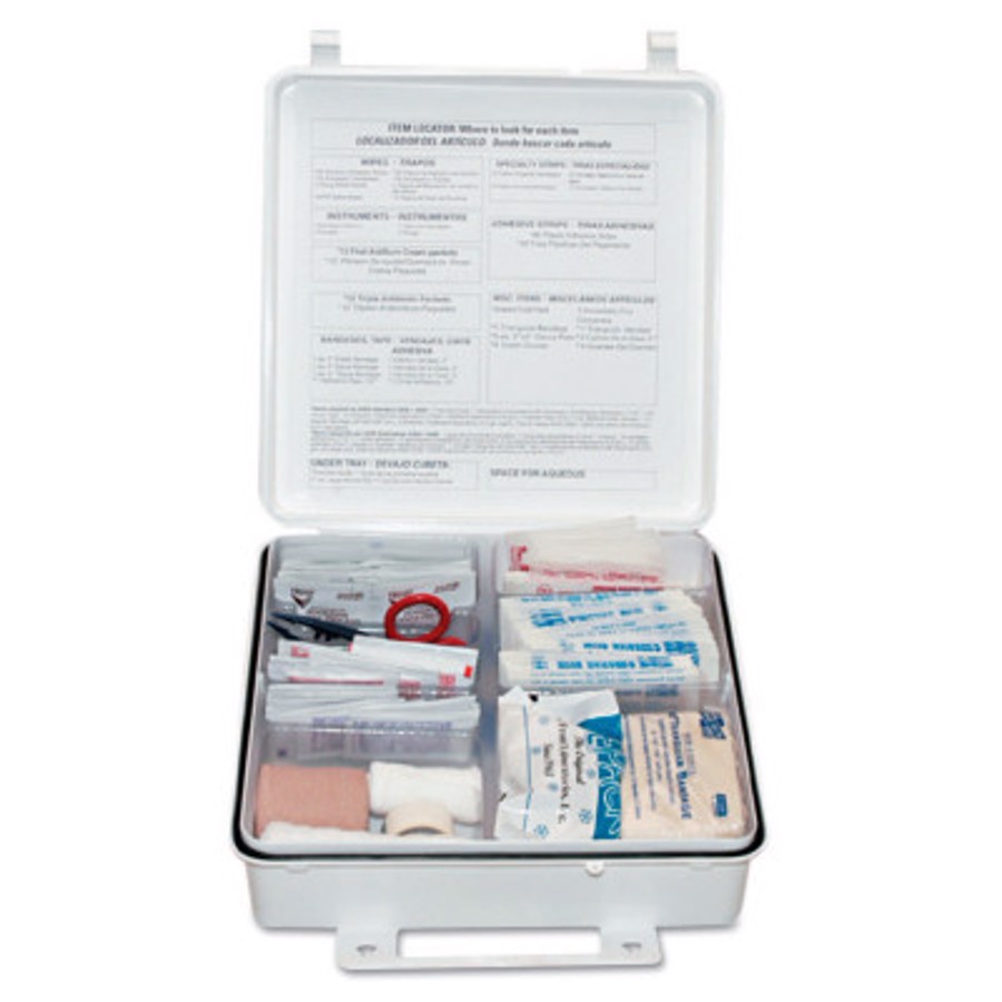 50 Person First Aid Kit, 6088, Weatherproof Plastic, Wall Mount