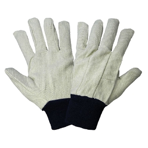 Cotton/Polyester Canvas Gloves, C120, White, Men's