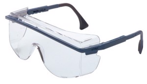 Astrospec OTG 3001 Eyewear, Clear Lens, Polycarbonate, Ultra-dura, Blue Frame