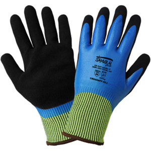 Samurai Glove UHMWPE Cut Resistant Gloves w/Full Nitrile Coating, CR999MFF, Cut A4, Black/Blue