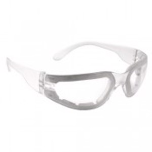 Mirage Small Foam Lined Safety Glasses, MRSF111ID, Clear Lens, Anti-Fog Coating, Clear Frame