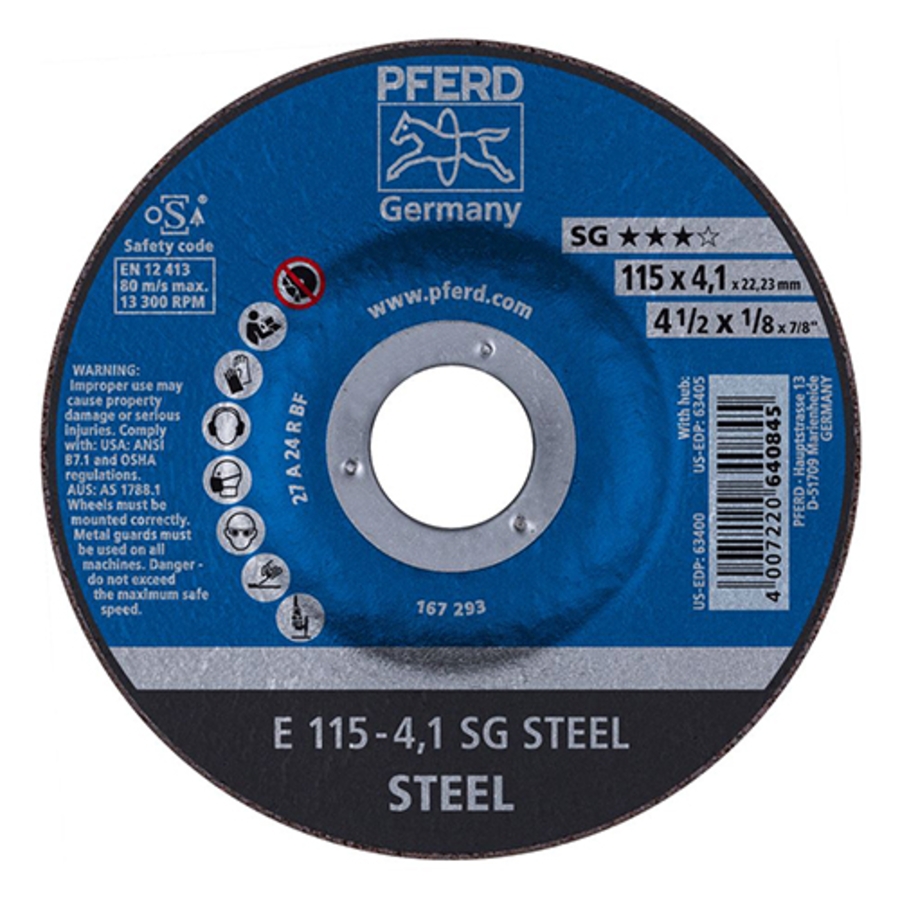 SG Steel Performance Line Grinding Wheel, Type 27