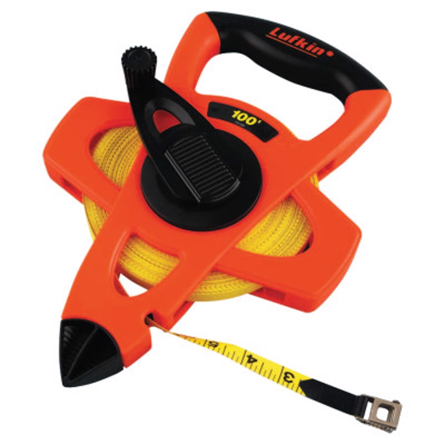 Hi-Vis Orange Fiberglass Tape Measure FE100 1/2" x 100'