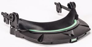 V-Gard Visor Frames, Black/Green Stripe, V-Gard Slotted Caps, 6 1/2 x 2.56