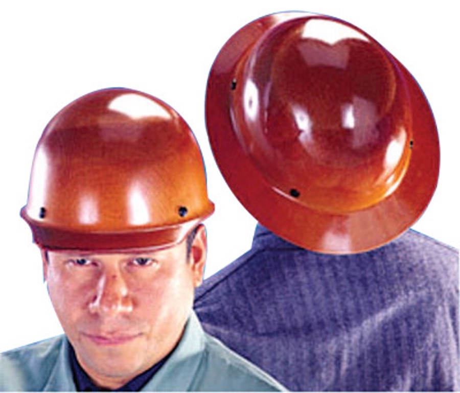 Skullgard Full Brim Hard Hat w/Lamp Bracket & Cord Holder, 460389, Non-Vented, Staz-On Pinlock Suspension, Natural Tan