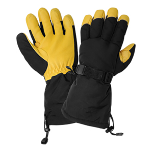 Low Temp Polyester Mechanics Gloves w/Premium Deerskin Leather Palms, SG7300INT, Black/Yellow