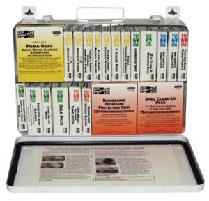 36 Unit Steel First Aid Kit, 5499, Weatherproof Steel, Wall Mount