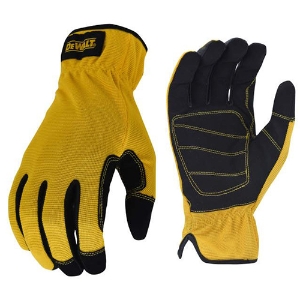 RapidFit Mechanics Gloves w/Hi-Dex Reinforced Nubuck Palms, DPG222, Black/Yellow