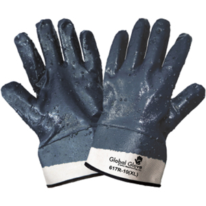 Jersey Gloves w/Full Foam Nitrile Coating, 617R, Blue/White, X-Large