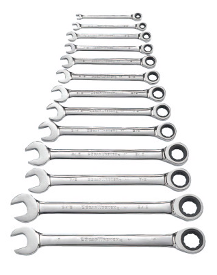 13 Piece Combination Ratcheting Wrench Sets, Inch