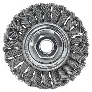 Standard Twist Knot Wire Wheel, 08155, 8" Diameter, 0.023" Steel Fill, 5/8" Arbor