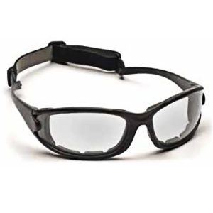 PMXCEL Safety Glasses, SB7310DT, Clear Lens, Anti-Fog Coating, Black Frame