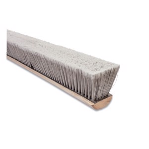 Flagged Plastic Fill Line Floor Brush, 24 in Hardwood Block, 3 in Trim L, Silver