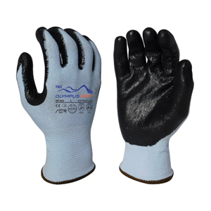 Extraflex Olympus Grip Engineered Yarn Cut Resistant Gloves w/HCT Micro-Foam Nitrile Palm Coating, 04-302, Cut A3, Black/Blue