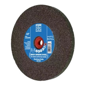 Universal Vitrified Bench Wheel, 61736, Type 1, 6" Diameter, 1" Arbor