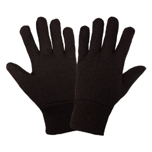 Economy Jersey Gloves, C70BJ, Brown