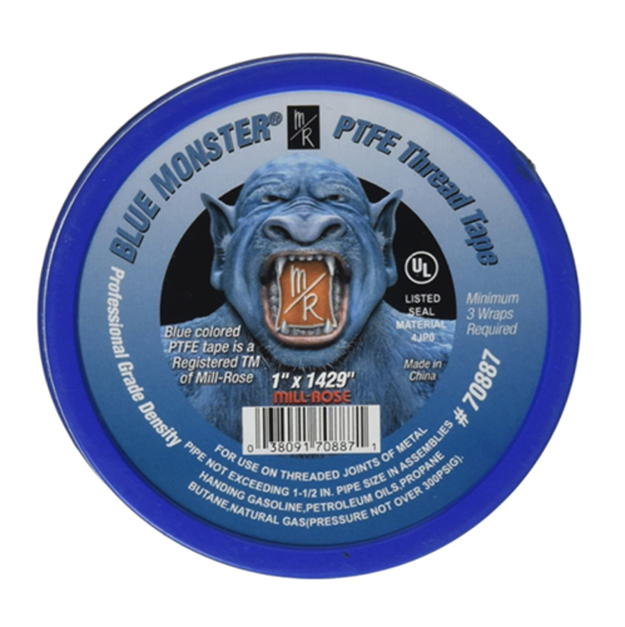 Blue Monster Thread Seal Tape, 1" X 1429"