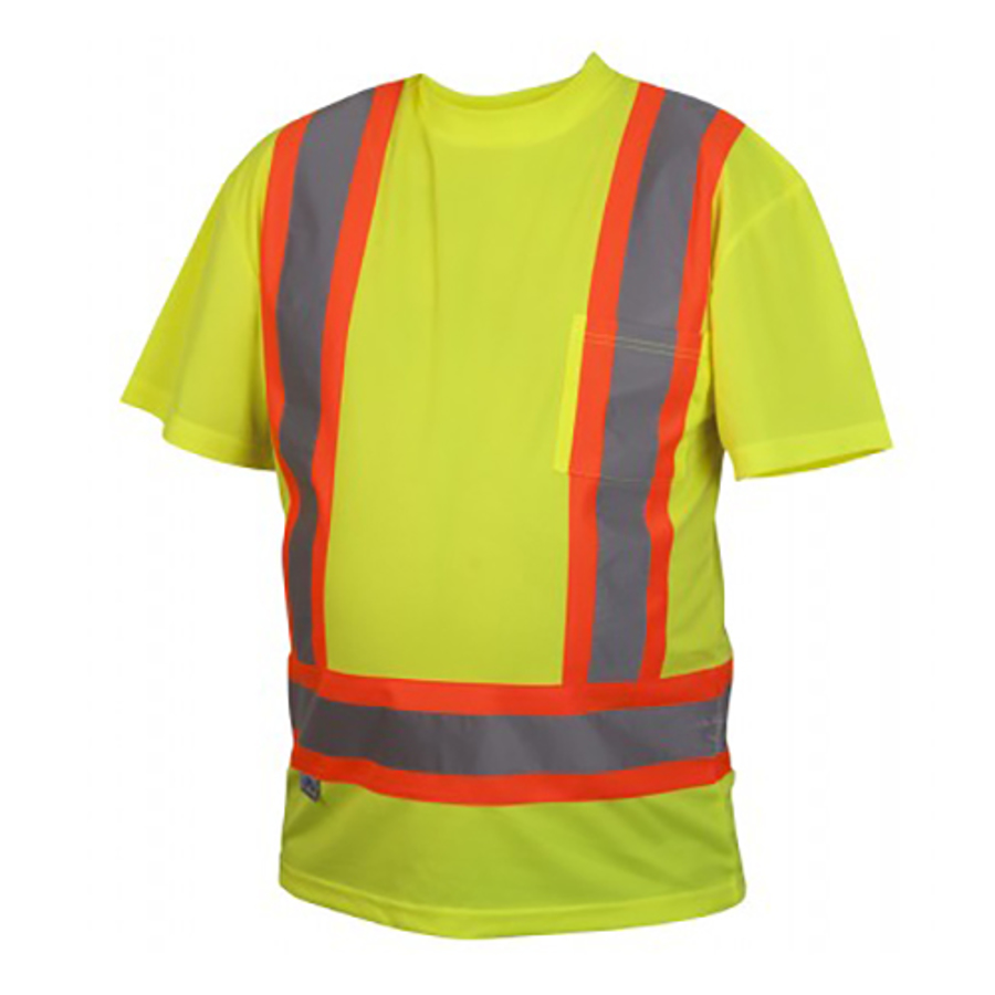 Class 2 Short Sleeve Shirt, RCTS2110, Hi-Vis Lime
