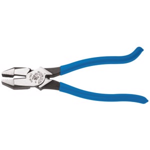Ironworkers Pliers, 9-9/32 in Length, 23/32 in Cut, Plastic-Dip Hook Bend Handle