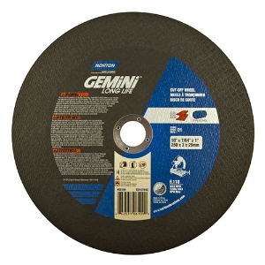 Gemini A AO Rapid Cut Chop Saw Cut-Off Wheel, 66253313588, Type 01/41, 14" Diameter, 7/64" Thickness, 1" Arbor