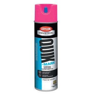 Quik-Mark Inverted Marking Paint, Water-Based, Fluorescent Pink, 17oz