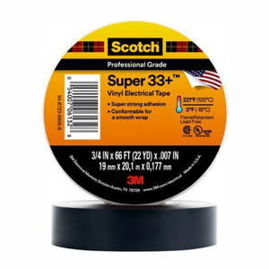 Scotch Super 33+ Vinyl Electrical Tape, Black
