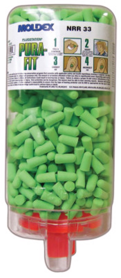 Pura-Fit PlugStation w/Disposable Earplugs, 6845, Uncorded, Green, 33 dB