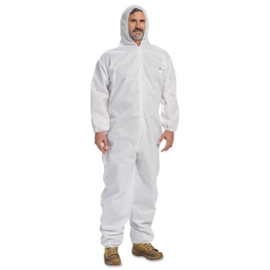 Posi-Wear M3 Coveralls w/Hood & Elastic Ankles/Wrists, C3806, White, 3X-Large