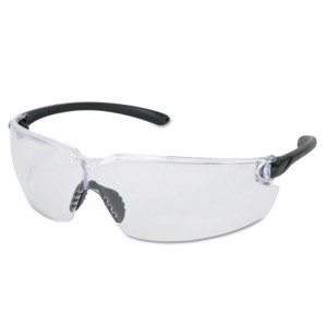 BL1 Series Dielectric Safety Glasses, BL110, Clear Lens, Hard Coat, Black/Clear Frame