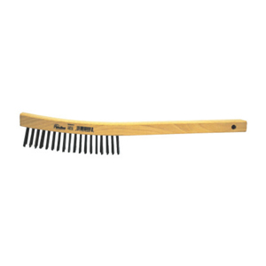Curved Handle Scratch Brush, 44056, 14" Length, 4x18 Rows, Steel Bristles