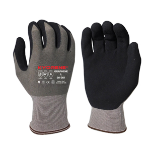 Kyorene Gloves w/HCT Micro-Foam Nitrile Palm Coating, 00-001, Cut A1, Black/Gray