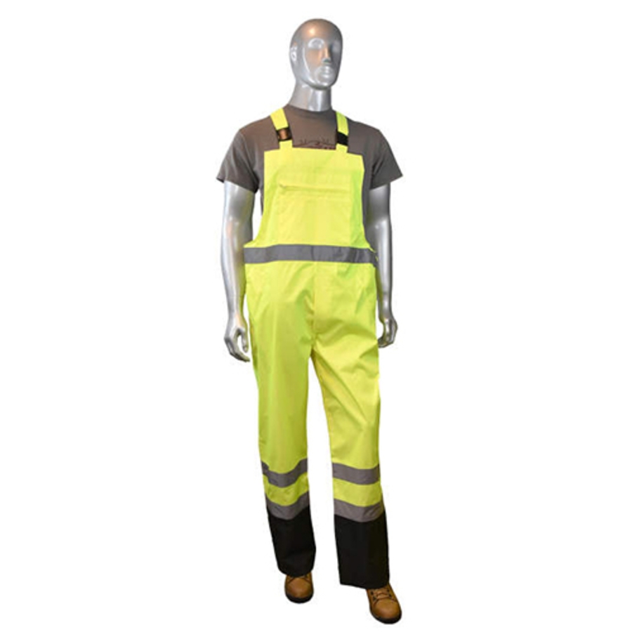 Class E General Purpose Rain Bib Pants, RW30-ES1Y, Hi-Vis Green