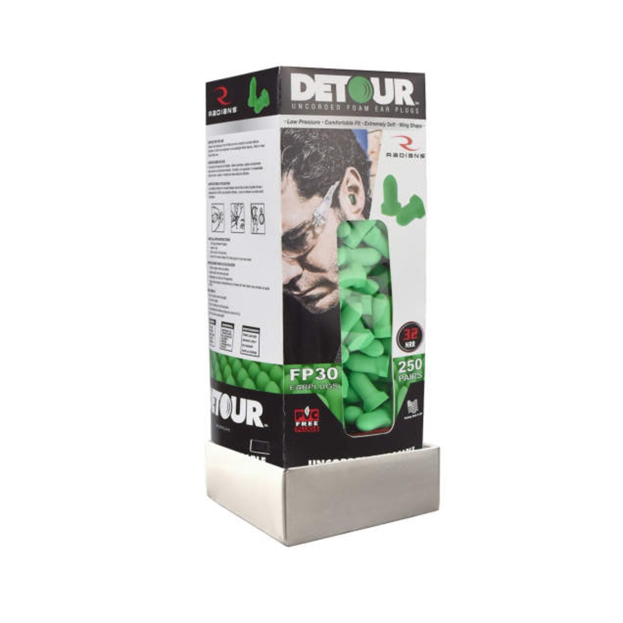 Earplug Replacement Dispenser Box, RDBFP30-250, Green, Uncorded, 32 dB