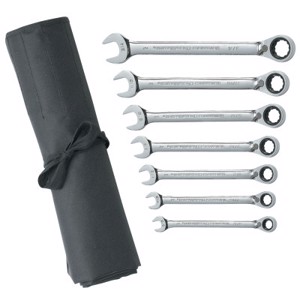 7 Piece Reversible Combination Ratcheting Wrench Sets, Inch