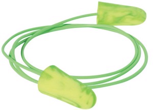 Goin Green Disposable Earplugs, 6622, Green, Corded, 33 dB