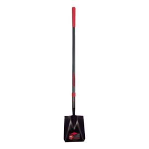 Square Point Transfer Shovel, 12 in L x 9.5 in W Open-Back/Forward Turn Step Blade, 48 in L Fiberglass Handle