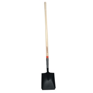 Square Transfer Shovel, 48" Straight White Ash Handle, 9-1/2 x 12, Rolled Step