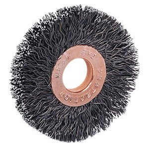 Small Diameter Crimped Wire Wheel, Steel Fill