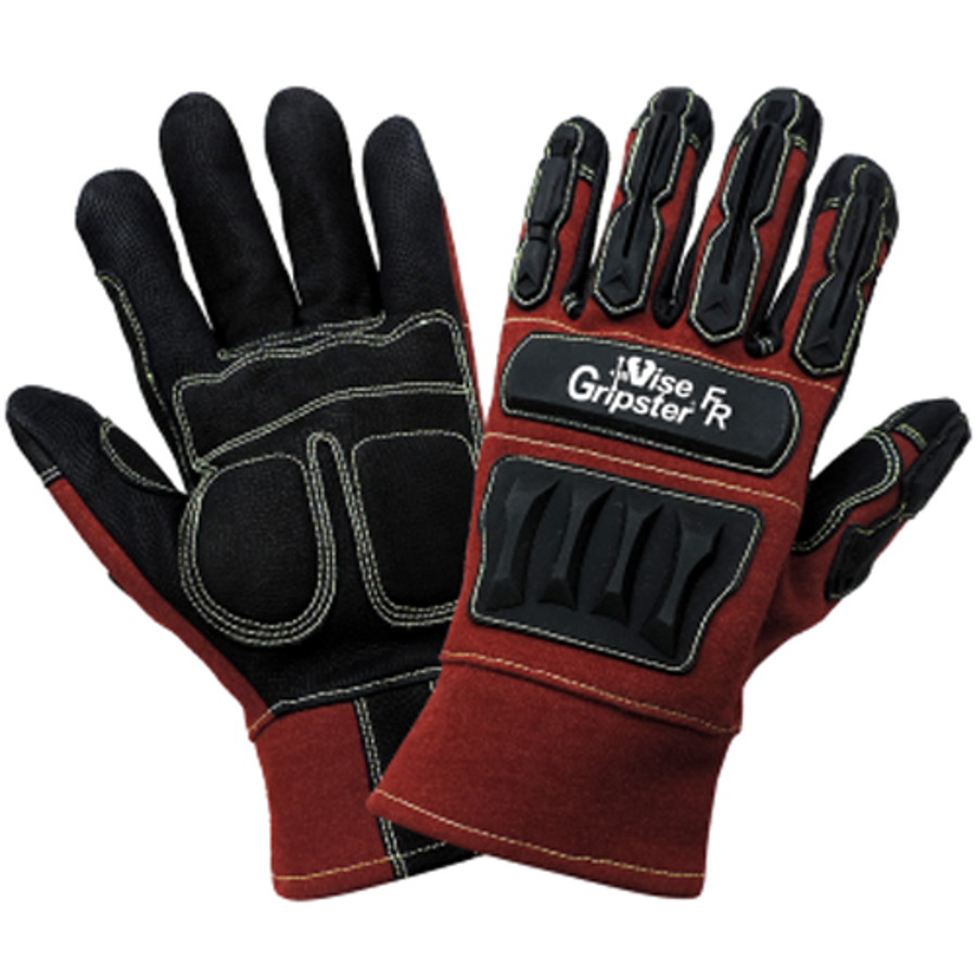 Vise Gripster FR Arc Flash Gloves, CIA5300, Cut A3, Black/Red