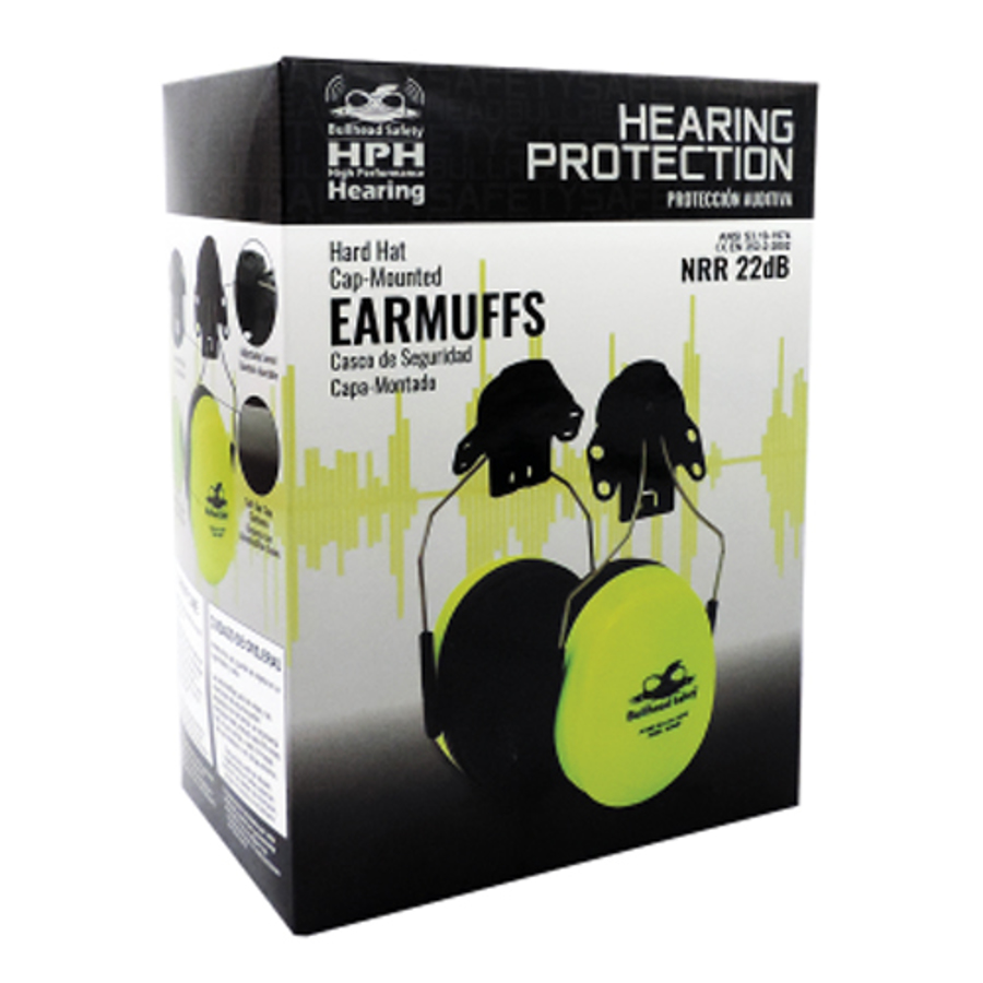 Bullhead Safety, HP-M3, Premium Hi-Vis Cap Mounted Earmuffs