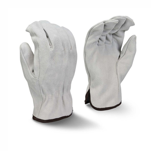 Economy Split Cowhide Leather Drivers Gloves, RWG4010, Gray