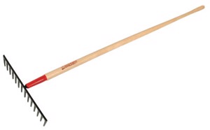 Level Rake for Gravel, 16 in W, Forged Steel, 66 in American Hardwood Handle