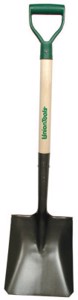 Square Transfer Shovel, 28" D-Grip White Ash Handle, 9-1/4 x 11-1/2, Reversed Step