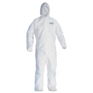 KleenGuard A30 Coveralls w/Boots, Hood & Elastic Wrists, White, 2X-Large