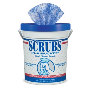 SCRUBS Hand Cleaner Towels, Wet Wipe Bucket, 42272