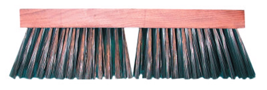 Carbon Steel Wire Street Push Broom, 16 in Hardwood Block, 3-3/4 in Trim L