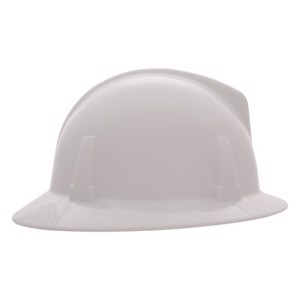 Topgard Full Brim Hard Hat, 475393, Non-Vented, Fas-Trac III Suspension, White