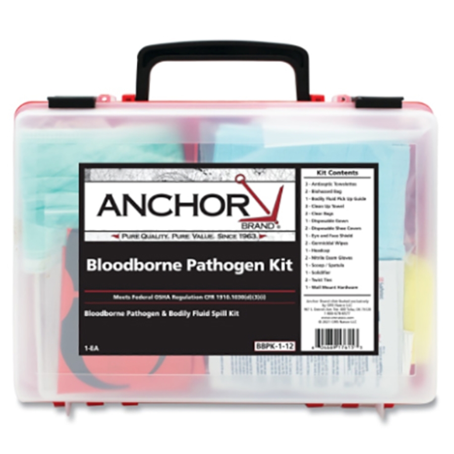 Bloodborne Pathogen Kit, 101-BBPK-1-12, Plastic Case, Wall Mount