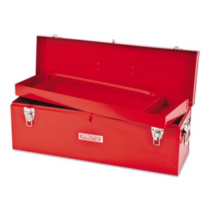 General Purpose Tool Box, 9969-NA, Double Latch, 26 in x 8 1/2 in x 9 1/2 in, Steel, Red