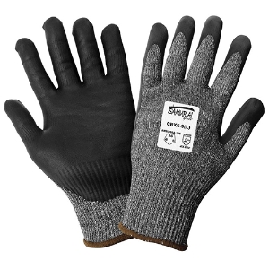 Samurai Glove UHMWPE Cut Resistant Gloves w/Foam Nitrile Palm Coating, CRX6, Cut A6, Salt & Pepper